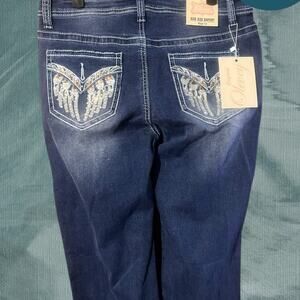 Olevey Denim Sz Jnrs 13 Sequin & Embroidered NWT High Rise Bootcut